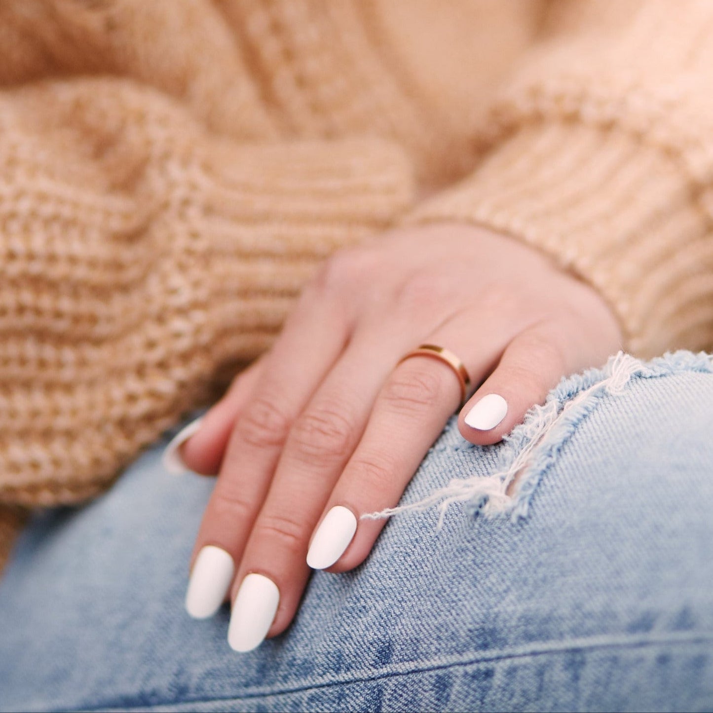 Press On Nails Weiß Matt