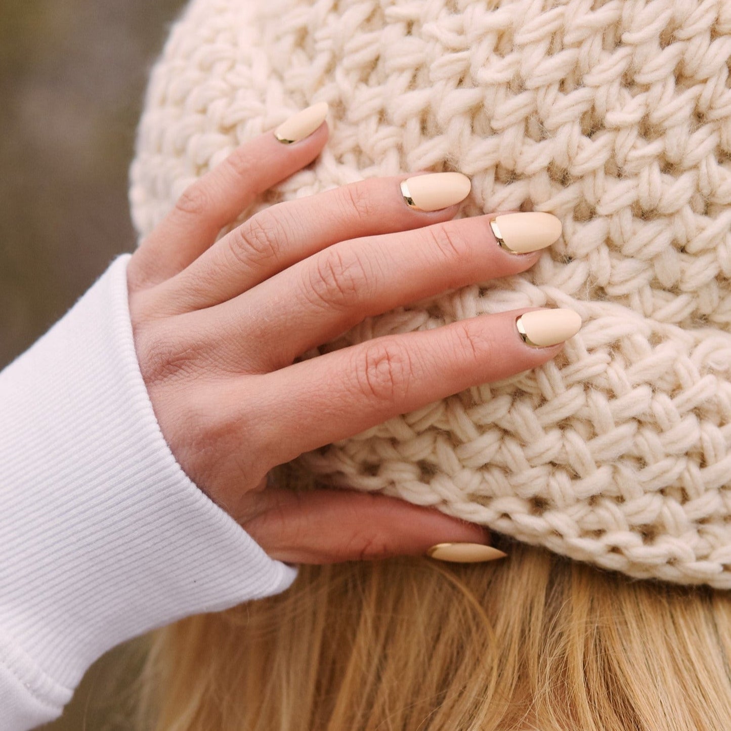 Press On Nails Nude Gold